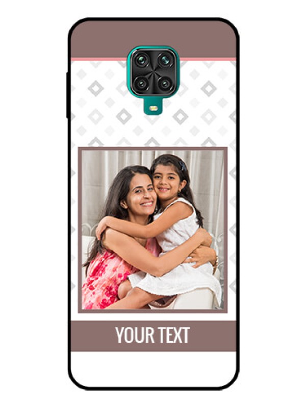 Custom Poco M2 Pro Photo Printing on Glass Case  - Simple Diamond Design
