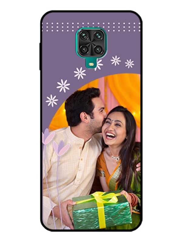 Custom Poco M2 Pro Custom Glass Mobile Case  - Lavender flowers design 