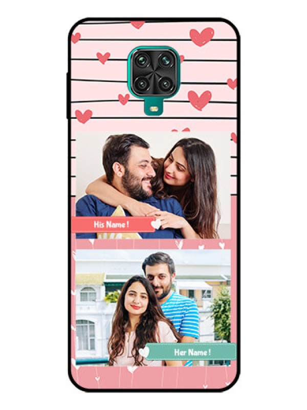 Custom Poco M2 Pro Custom Glass Mobile Case  - Photo with Heart Design