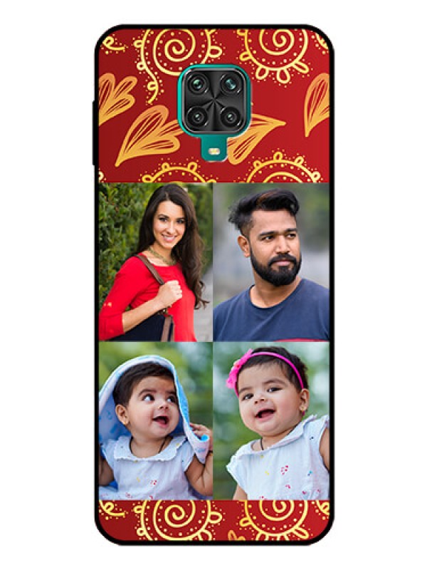 Custom Poco M2 Pro Photo Printing on Glass Case  - 4 Image Traditional Design