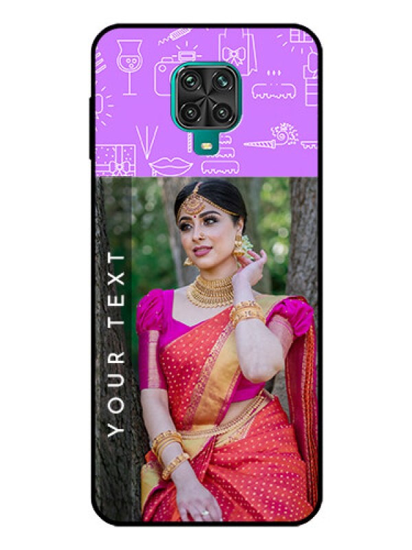 Custom Poco M2 Pro Custom Glass Mobile Case  - Birthday Icons Design