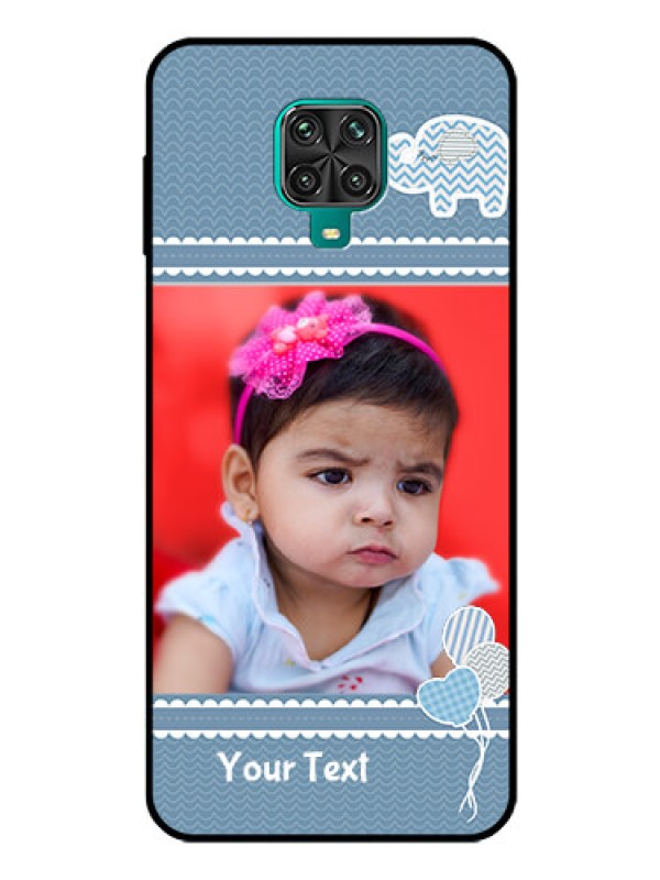 Custom Poco M2 Pro Photo Printing on Glass Case  - with Kids Pattern Design