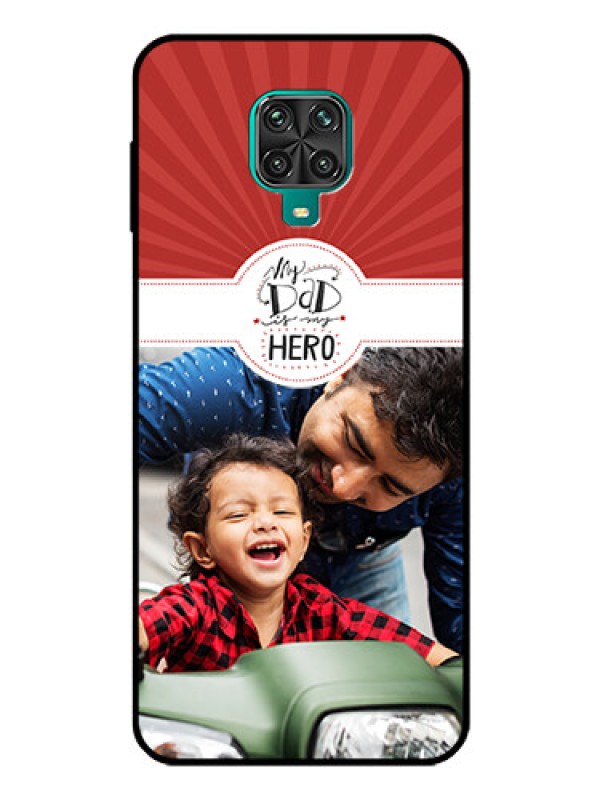 Custom Poco M2 Pro Photo Printing on Glass Case  - My Dad Hero Design