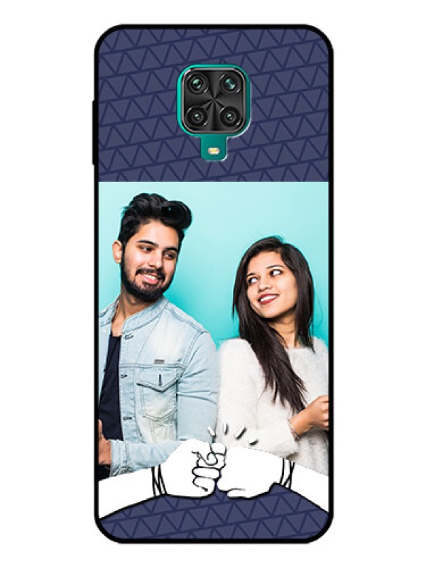 Custom Poco M2 Pro Photo Printing on Glass Case  - with Best Friends Design  