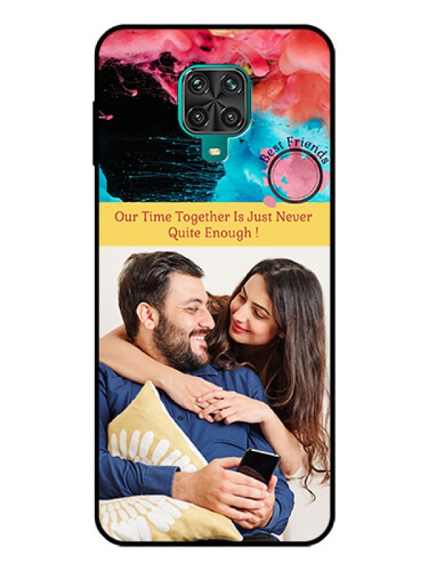 Custom Poco M2 Pro Custom Glass Mobile Case  - Quote with Acrylic Painting Design