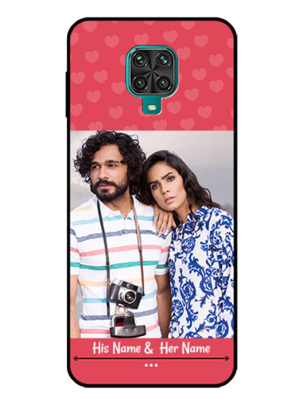 Custom Poco M2 Pro Photo Printing on Glass Case  - Simple Love Design