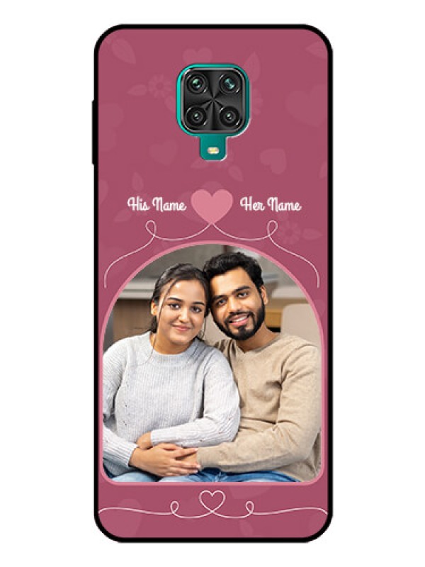 Custom Poco M2 Pro Photo Printing on Glass Case  - Love Floral Design