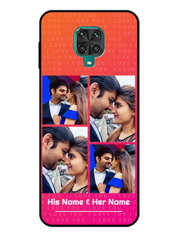 Custom Poco M2 Pro Custom Glass Phone Case  - I Love You Pink Design