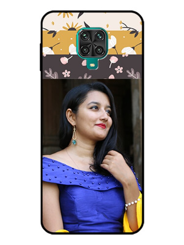 Custom Poco M2 Pro Custom Glass Phone Case  - Stylish Floral Design