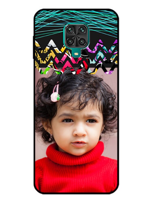 Custom Poco M2 Pro Personalized Glass Phone Case  - Neon Abstract Design