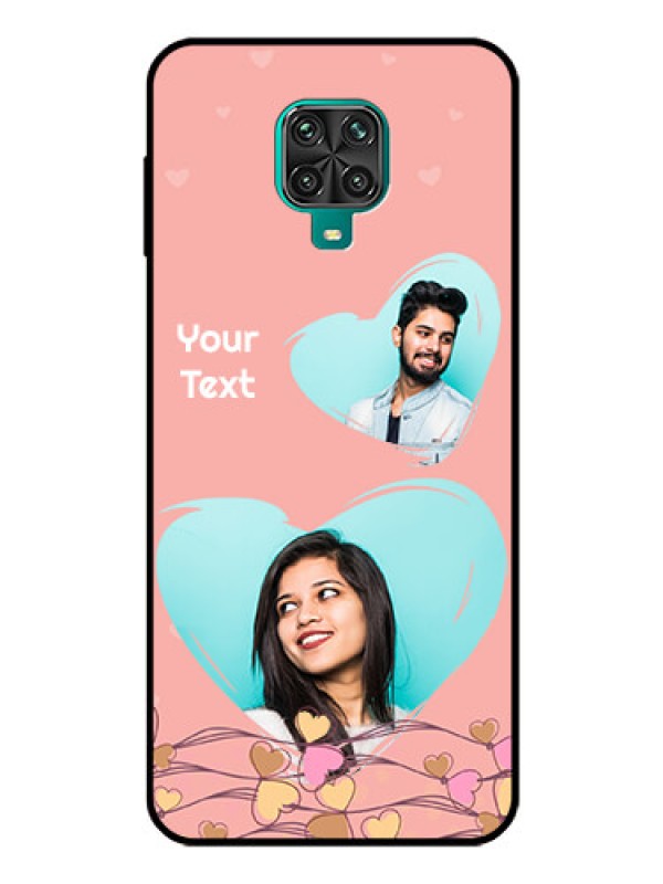 Custom Poco M2 Pro Custom Glass Mobile Case  - Love Doodle Design
