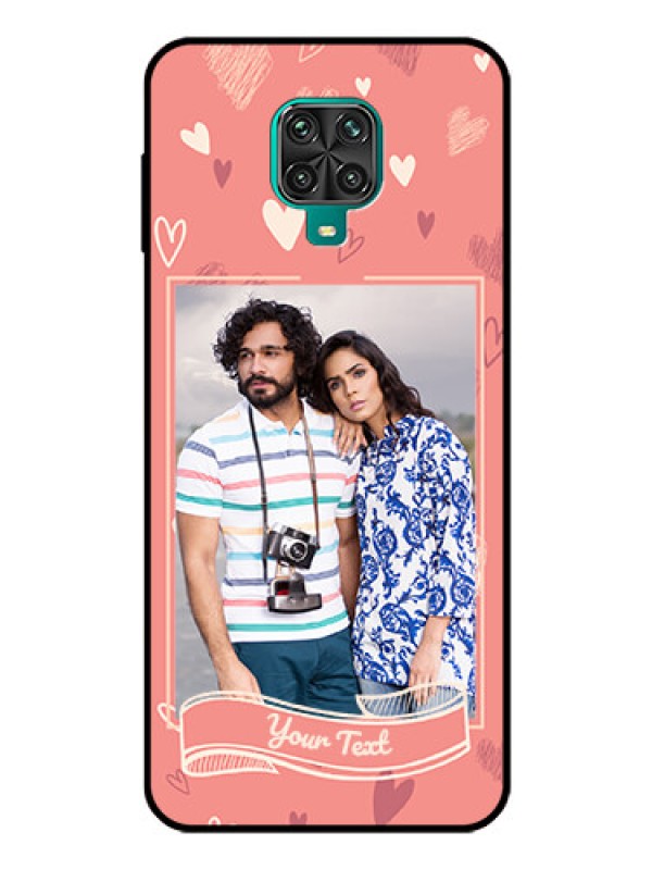 Custom Poco M2 Pro Custom Glass Phone Case  - Love doodle art Design