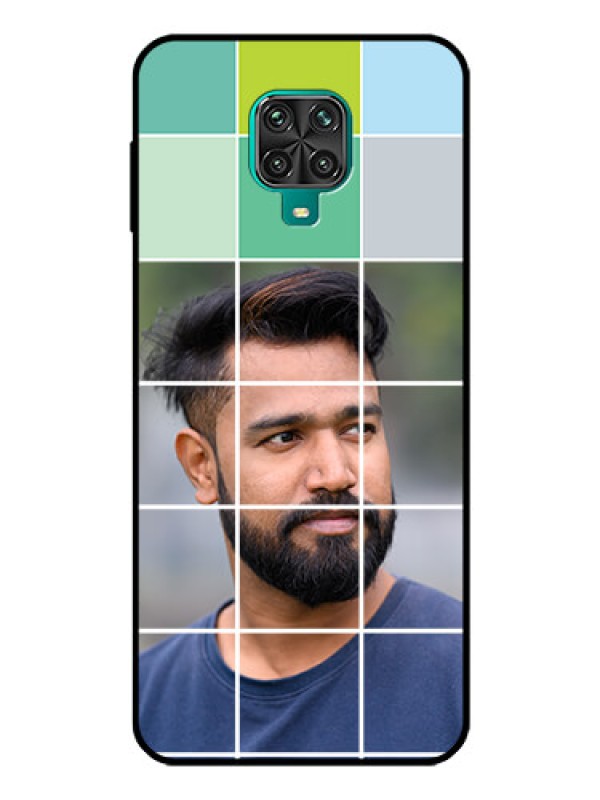 Custom Poco M2 Pro Photo Printing on Glass Case  - with white box pattern 