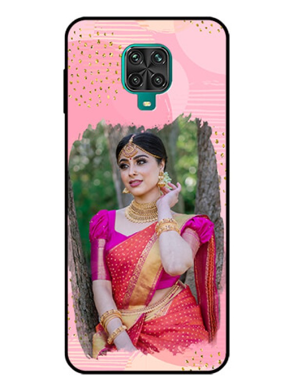Custom Poco M2 Pro Personalized Glass Phone Case  - Gold Glitter Splash Design
