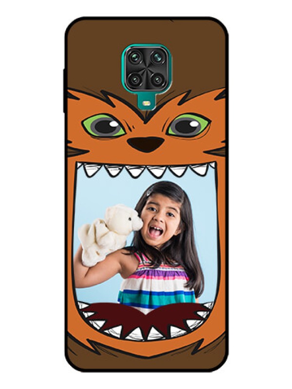Custom Poco M2 Pro Photo Printing on Glass Case  - Owl Monster Back Case Design