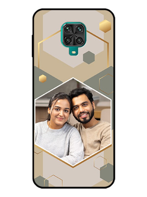 Custom Poco M2 Pro Photo Printing on Glass Case - Stylish Hexagon Pattern Design