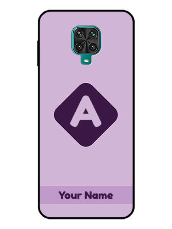 Custom Poco M2 Pro Custom Glass Mobile Case - Custom Letter in curved badge Design