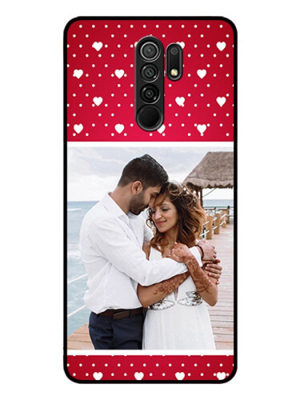Custom Poco M2 Reloaded Photo Printing on Glass Case  - Hearts Mobile Case Design