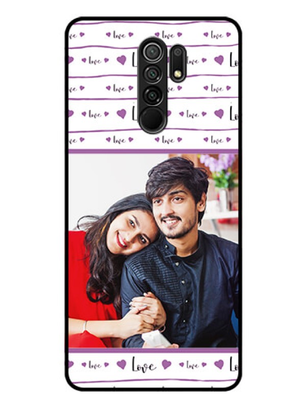 Custom Poco M2 Reloaded Custom Glass Mobile Case  - Couples Heart Design