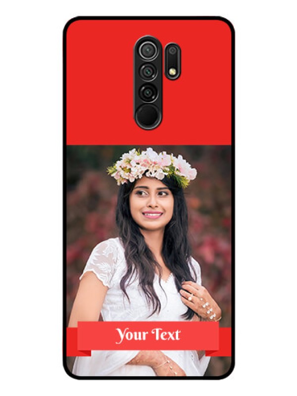 Custom Poco M2 Reloaded Custom Glass Phone Case  - Simple Red Color Design