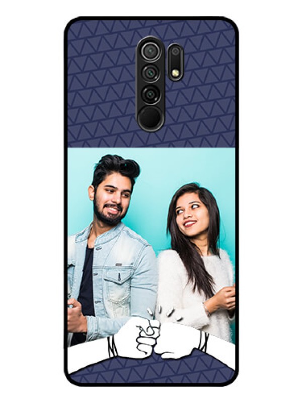 Custom Poco M2 Reloaded Photo Printing on Glass Case  - with Best Friends Design  