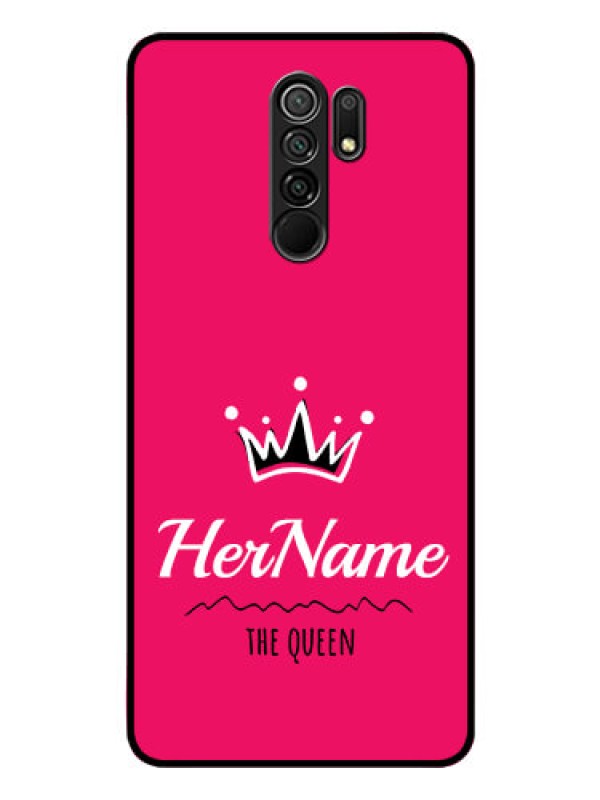 Custom Poco M2 Reloaded Glass Phone Case Queen with Name