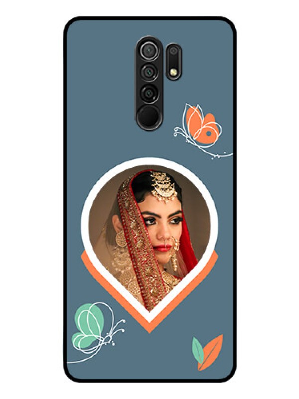 Custom Poco M2 Reloaded Custom Glass Mobile Case - Droplet Butterflies Design