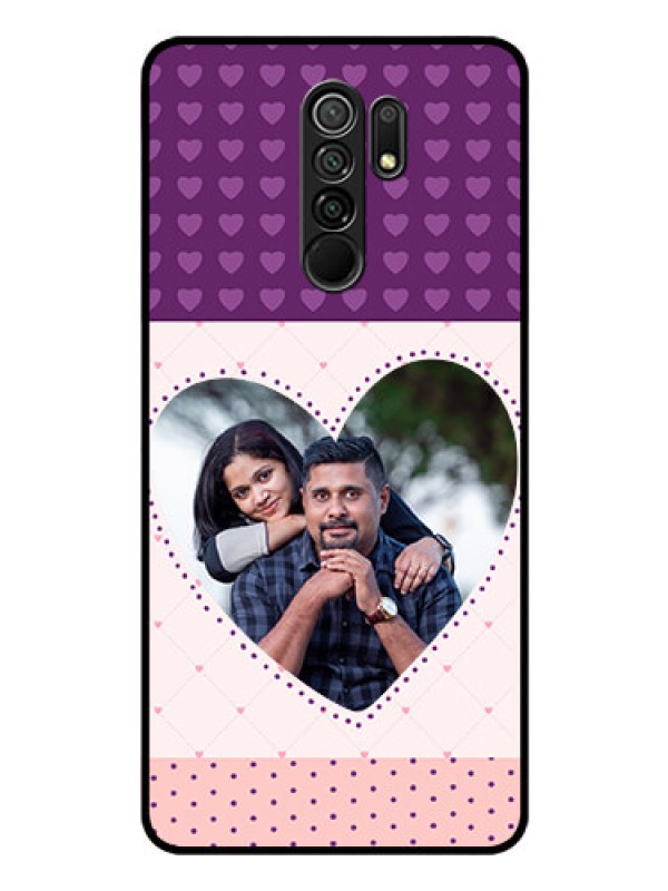 Custom Poco M2 Custom Glass Phone Case  - Violet Love Dots Design