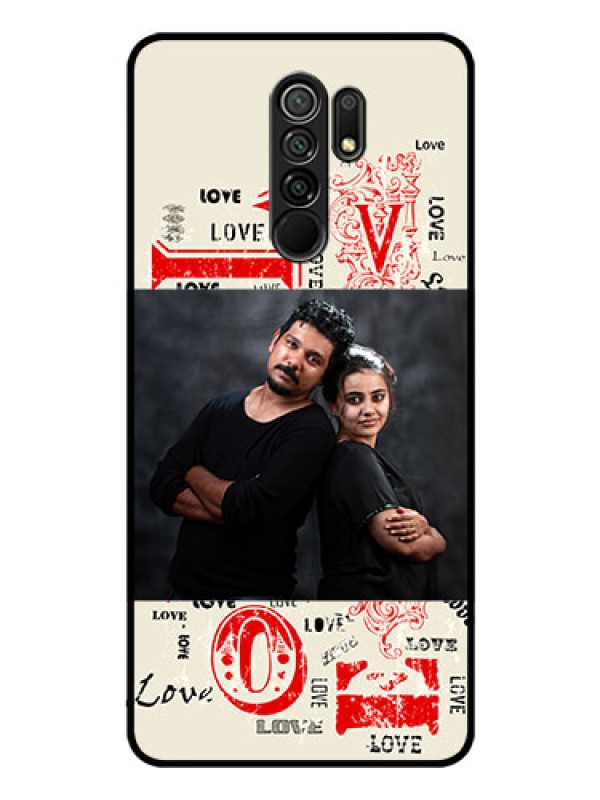 Custom Poco M2 Photo Printing on Glass Case  - Trendy Love Design Case