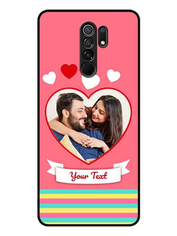 Custom Poco M2 Photo Printing on Glass Case  - Love Doodle Design