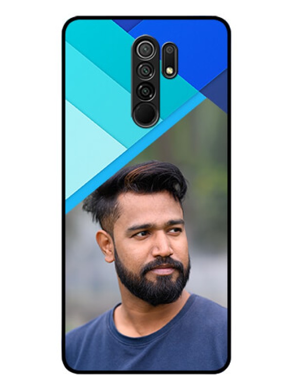 Custom Poco M2 Custom Glass Phone Case  - Blue Pattern Design