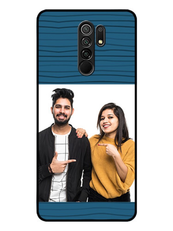 Custom Poco M2 Custom Glass Phone Case  - Blue Pattern Cover Design