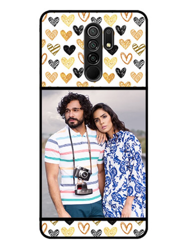 Custom Poco M2 Photo Printing on Glass Case  - Love Symbol Design