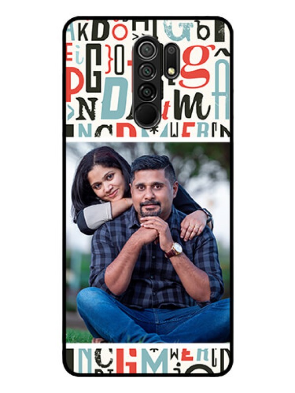 Custom Poco M2 Personalized Glass Phone Case  - Alphabet Design