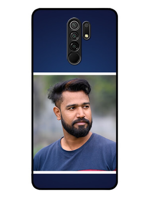 Custom Poco M2 Personalized Glass Phone Case  - Simple Royal Blue Design