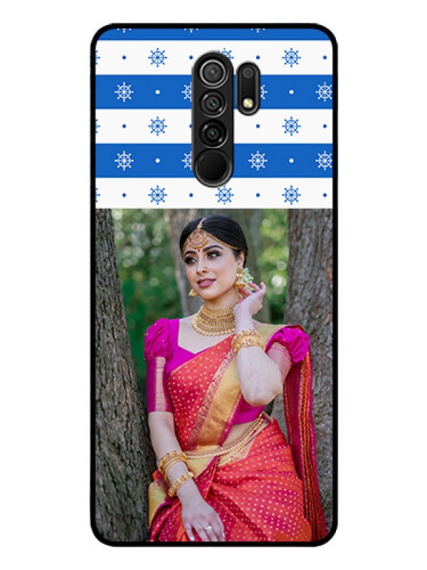 Custom Poco M2 Photo Printing on Glass Case  - Snow Pattern Design