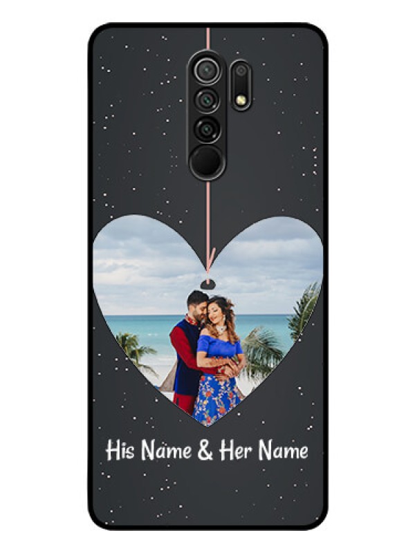 Custom Poco M2 Custom Glass Phone Case  - Hanging Heart Design