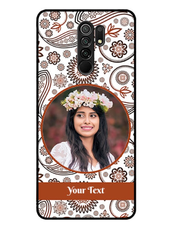 Custom Poco M2 Custom Glass Mobile Case  - Abstract Floral Design 