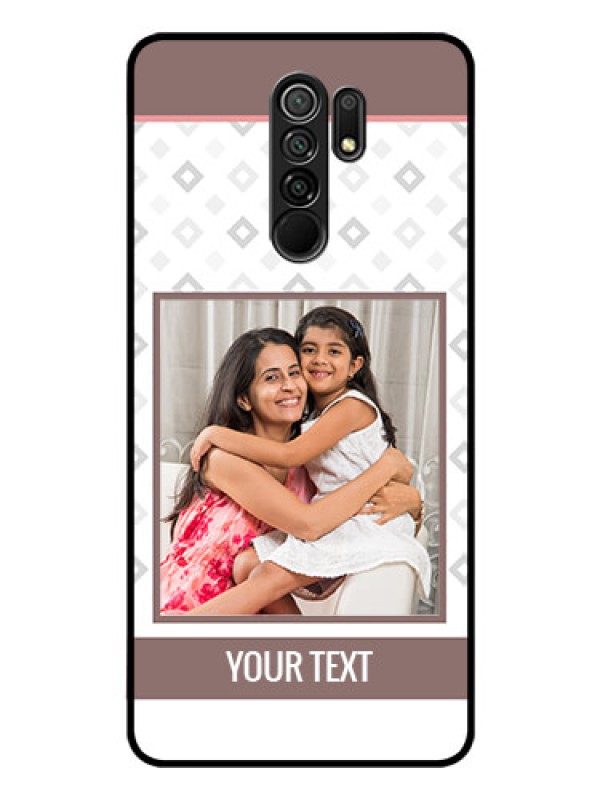 Custom Poco M2 Photo Printing on Glass Case  - Simple Diamond Design