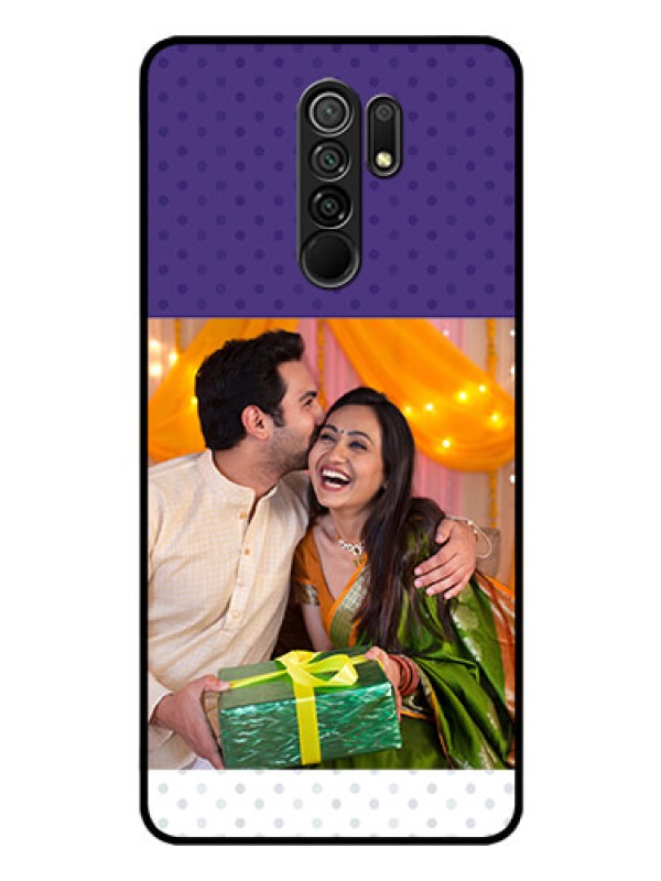 Custom Poco M2 Personalized Glass Phone Case  - Violet Pattern Design