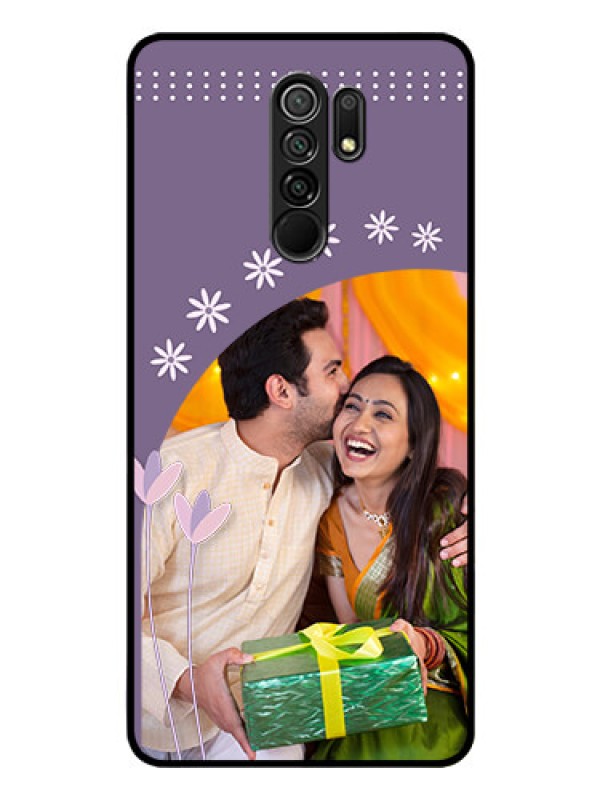 Custom Poco M2 Custom Glass Mobile Case  - Lavender flowers design 