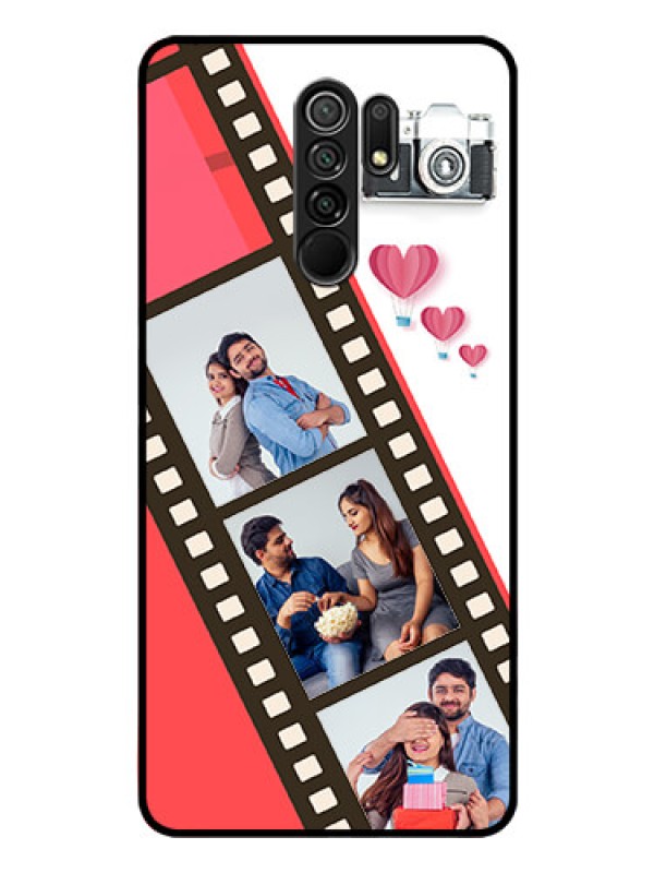 Custom Poco M2 Personalized Glass Phone Case  - 3 Image Holder with Film Reel