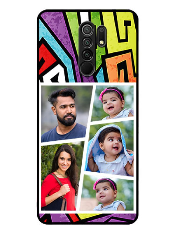 Custom Poco M2 Custom Glass Phone Case  - Graffiti pattern Design