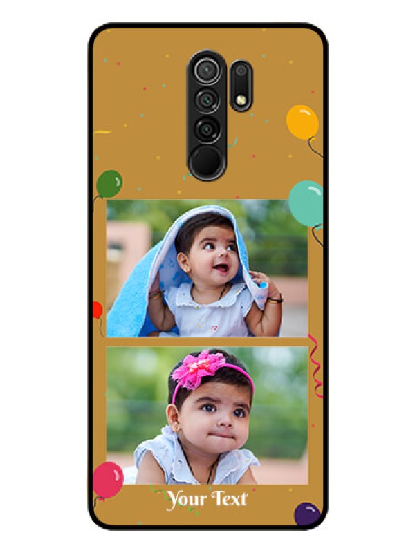 Custom Poco M2 Personalized Glass Phone Case  - Image Holder with Birthday Celebrations Design