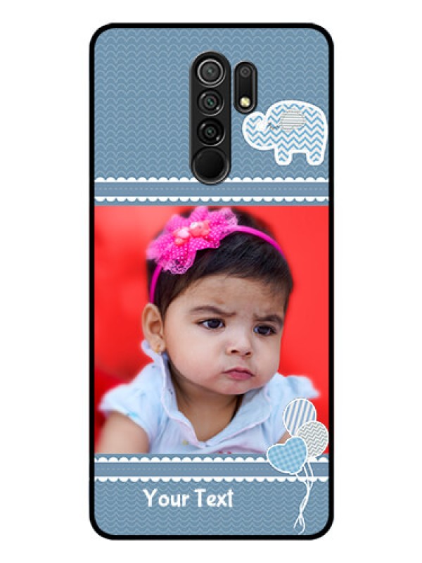 Custom Poco M2 Photo Printing on Glass Case  - with Kids Pattern Design