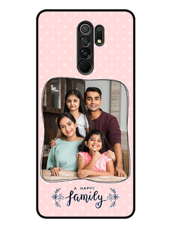 Custom Poco M2 Custom Glass Phone Case  - Family with Dots Design