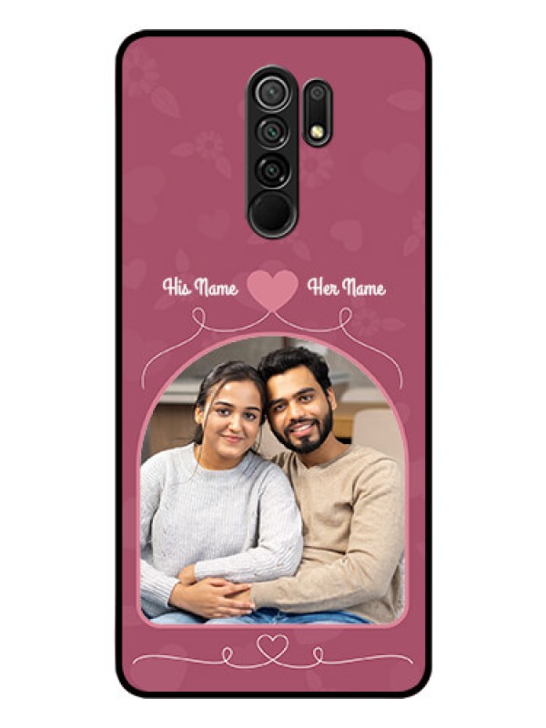 Custom Poco M2 Photo Printing on Glass Case  - Love Floral Design