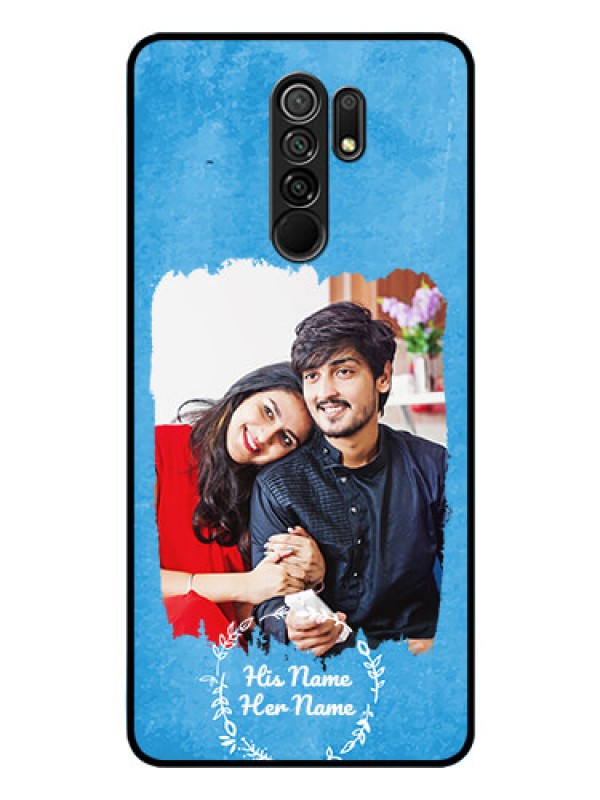 Custom Poco M2 Custom Glass Phone Case - Blue Color Vintage Design