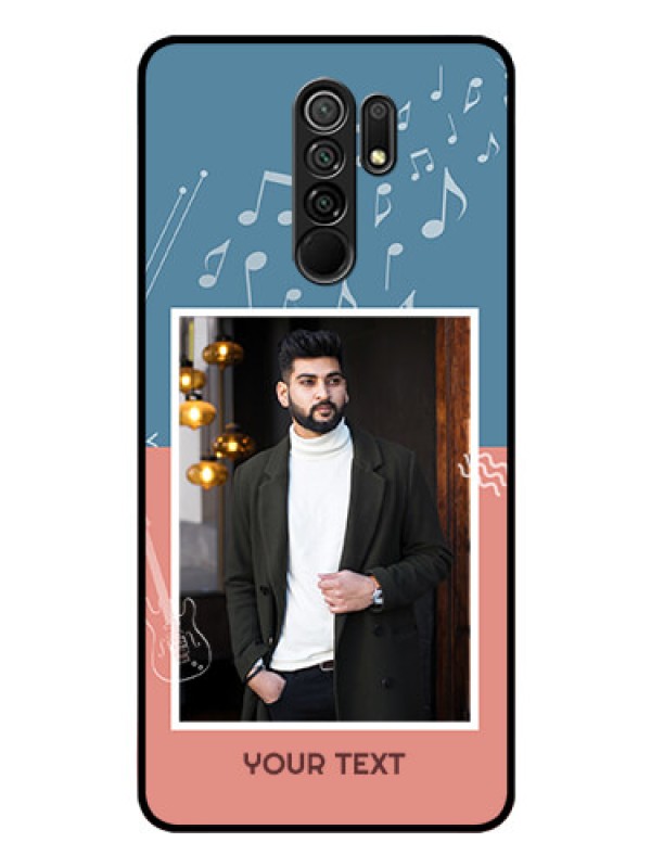Custom Poco M2 Photo Printing on Glass Case  - with Color Musical Note Design