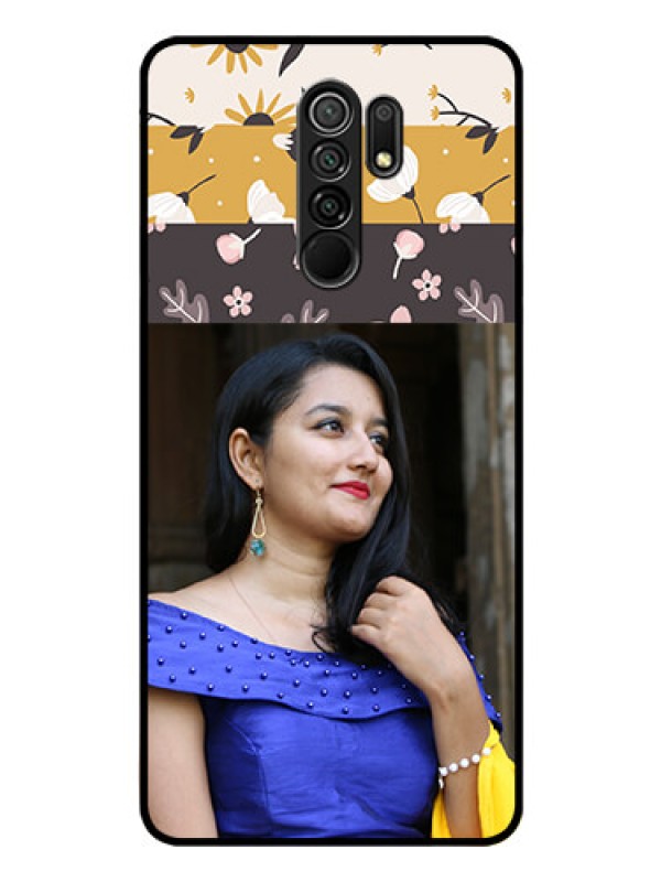 Custom Poco M2 Custom Glass Phone Case  - Stylish Floral Design